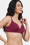 Zivame Maternity Padded Non Wired 3/4th Coverage Nursing Bra - Beet Red — thumbnail 4